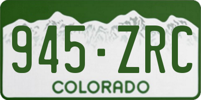 CO license plate 945ZRC