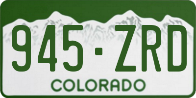 CO license plate 945ZRD