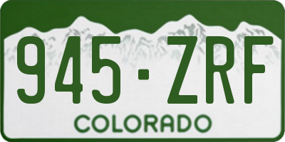 CO license plate 945ZRF
