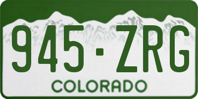 CO license plate 945ZRG