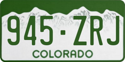 CO license plate 945ZRJ