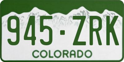CO license plate 945ZRK