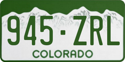 CO license plate 945ZRL