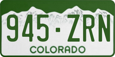 CO license plate 945ZRN