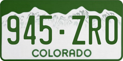 CO license plate 945ZRO