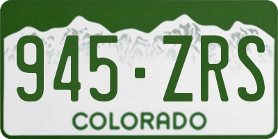 CO license plate 945ZRS