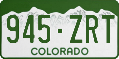 CO license plate 945ZRT