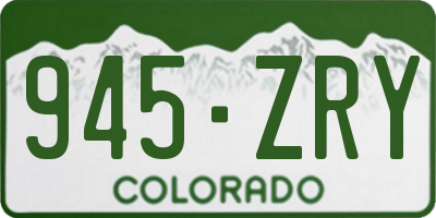 CO license plate 945ZRY