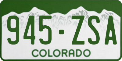 CO license plate 945ZSA