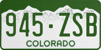 CO license plate 945ZSB