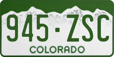 CO license plate 945ZSC