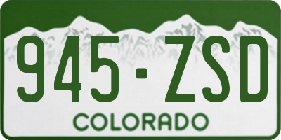 CO license plate 945ZSD