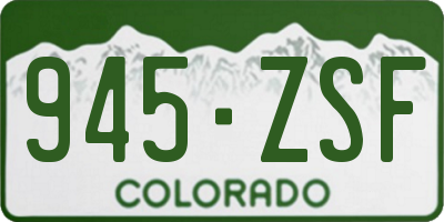 CO license plate 945ZSF