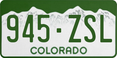 CO license plate 945ZSL