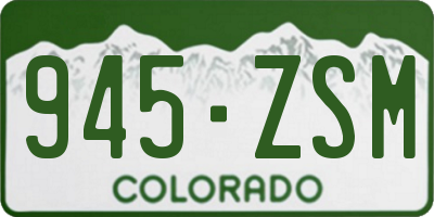 CO license plate 945ZSM