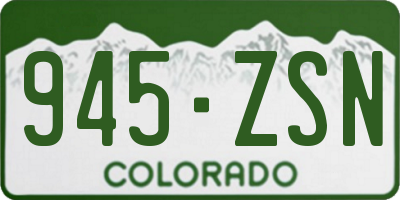 CO license plate 945ZSN