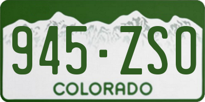 CO license plate 945ZSO