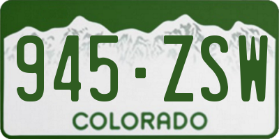 CO license plate 945ZSW