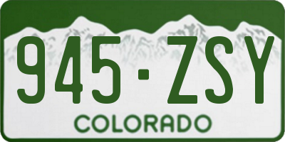 CO license plate 945ZSY