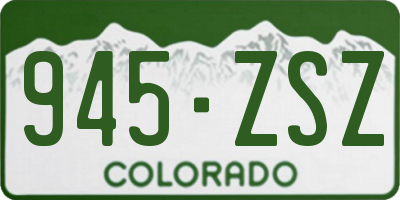 CO license plate 945ZSZ