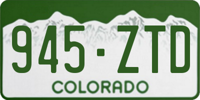 CO license plate 945ZTD