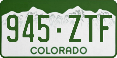 CO license plate 945ZTF