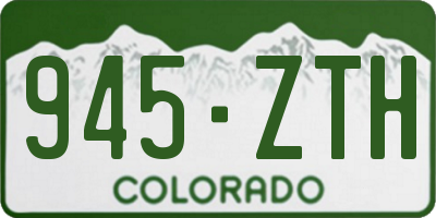 CO license plate 945ZTH