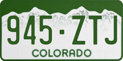 CO license plate 945ZTJ