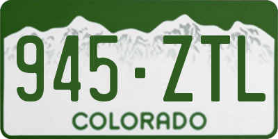 CO license plate 945ZTL