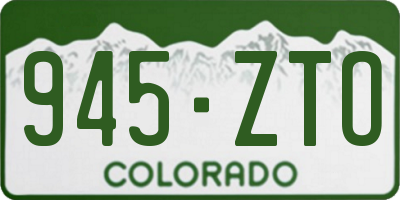 CO license plate 945ZTO