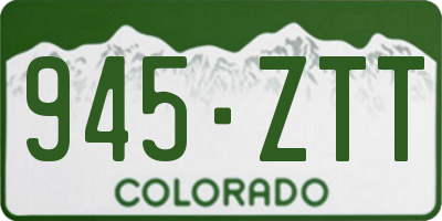 CO license plate 945ZTT