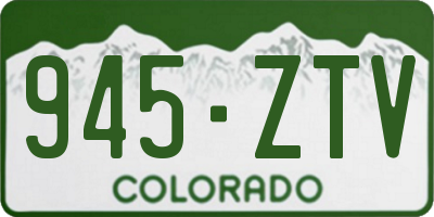 CO license plate 945ZTV
