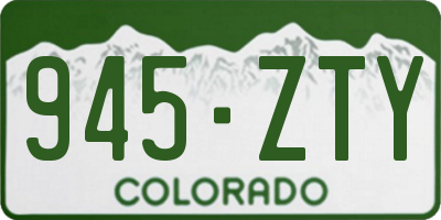 CO license plate 945ZTY