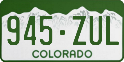 CO license plate 945ZUL