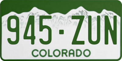 CO license plate 945ZUN