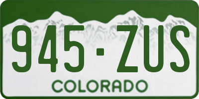 CO license plate 945ZUS
