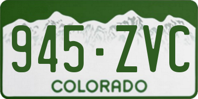 CO license plate 945ZVC
