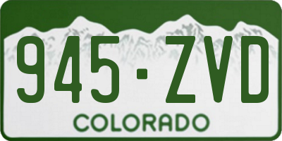 CO license plate 945ZVD