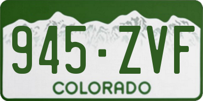 CO license plate 945ZVF