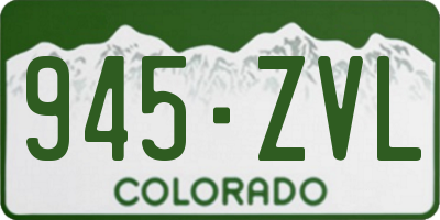 CO license plate 945ZVL
