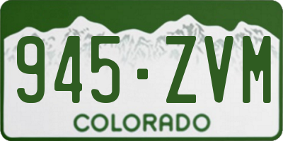 CO license plate 945ZVM