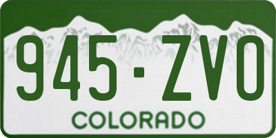 CO license plate 945ZVO