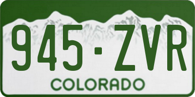 CO license plate 945ZVR