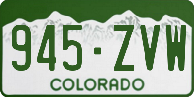CO license plate 945ZVW