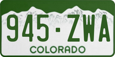 CO license plate 945ZWA