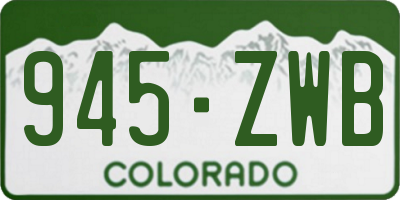 CO license plate 945ZWB