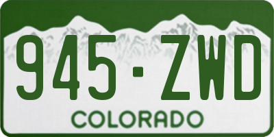 CO license plate 945ZWD