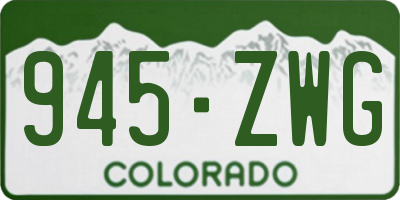 CO license plate 945ZWG