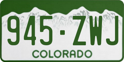 CO license plate 945ZWJ