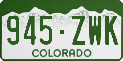 CO license plate 945ZWK